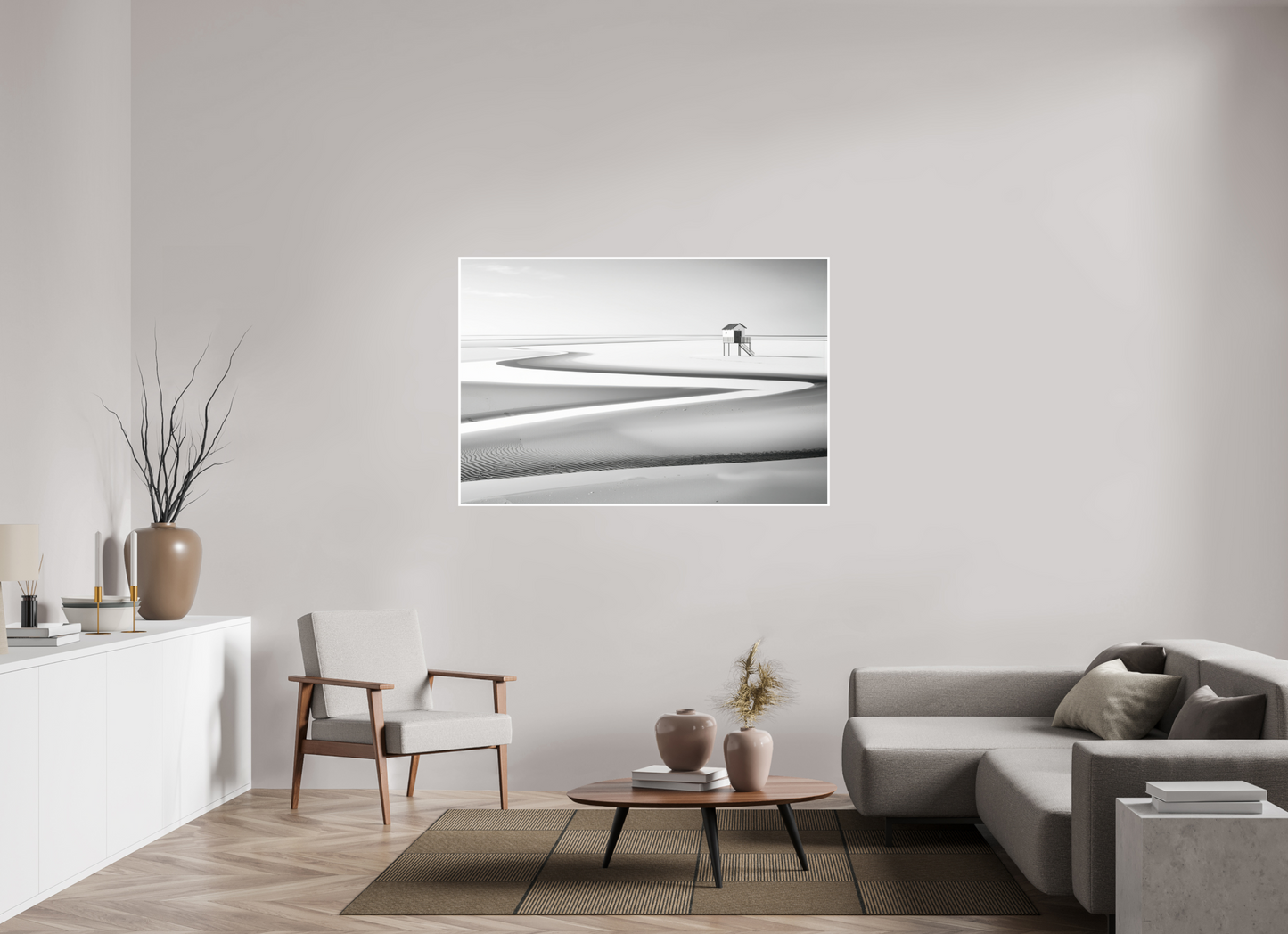 150 x 100 cm, Fine Art Print Hahnemühle Baryta Pfahlhaus im Wattenmeer-01
