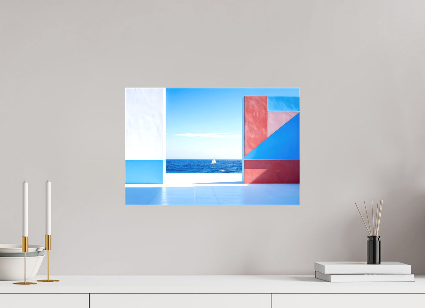 45 x 30 cm, Leinwand glänzend Mauer am Meer-03