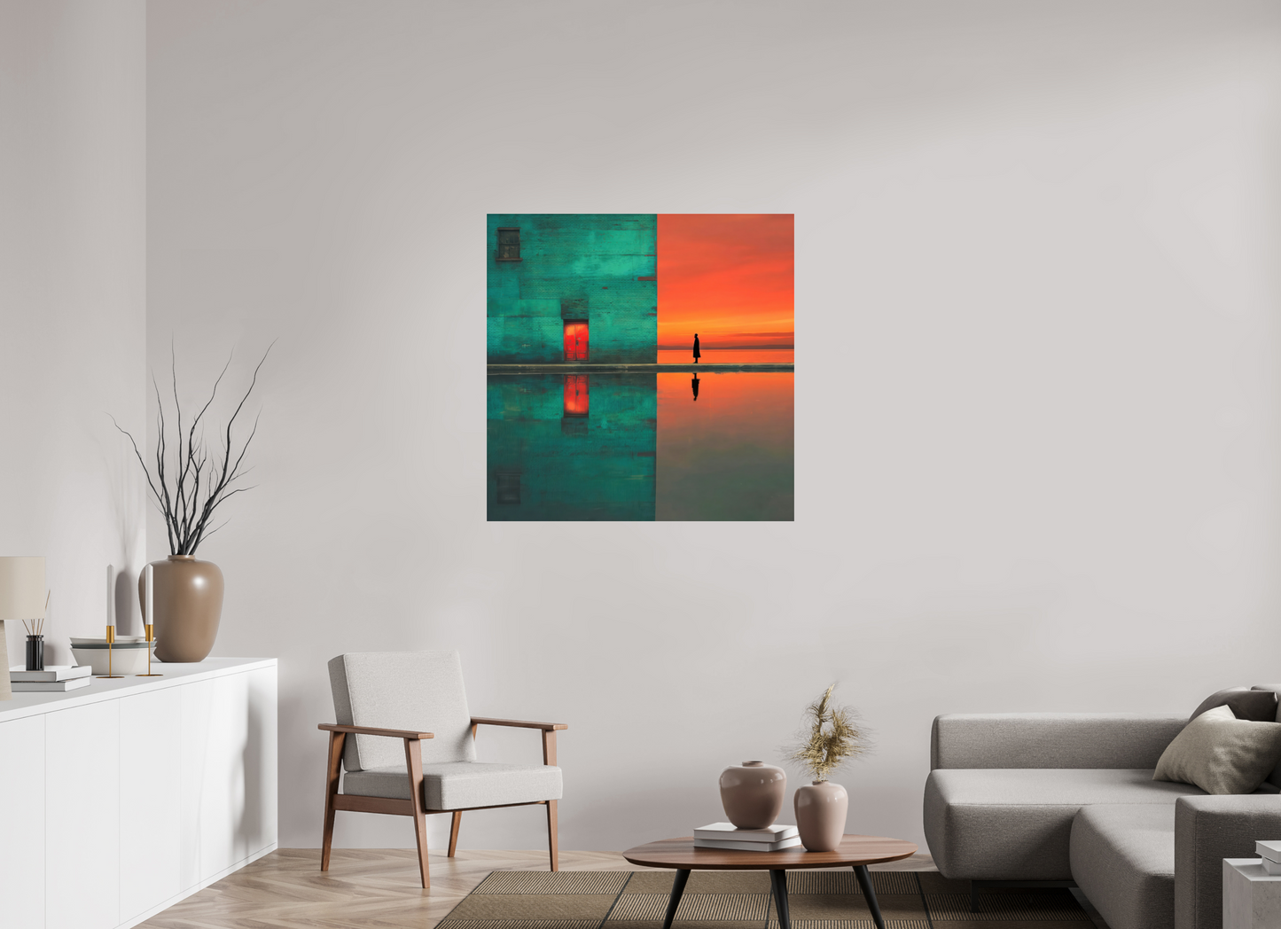 100 x 100 cm, Acrylglas glänzend standard Schwelle zum Meer—Wandkunst, Fine Art Print, Leinwand, Acryldruck, Alu-Dibond