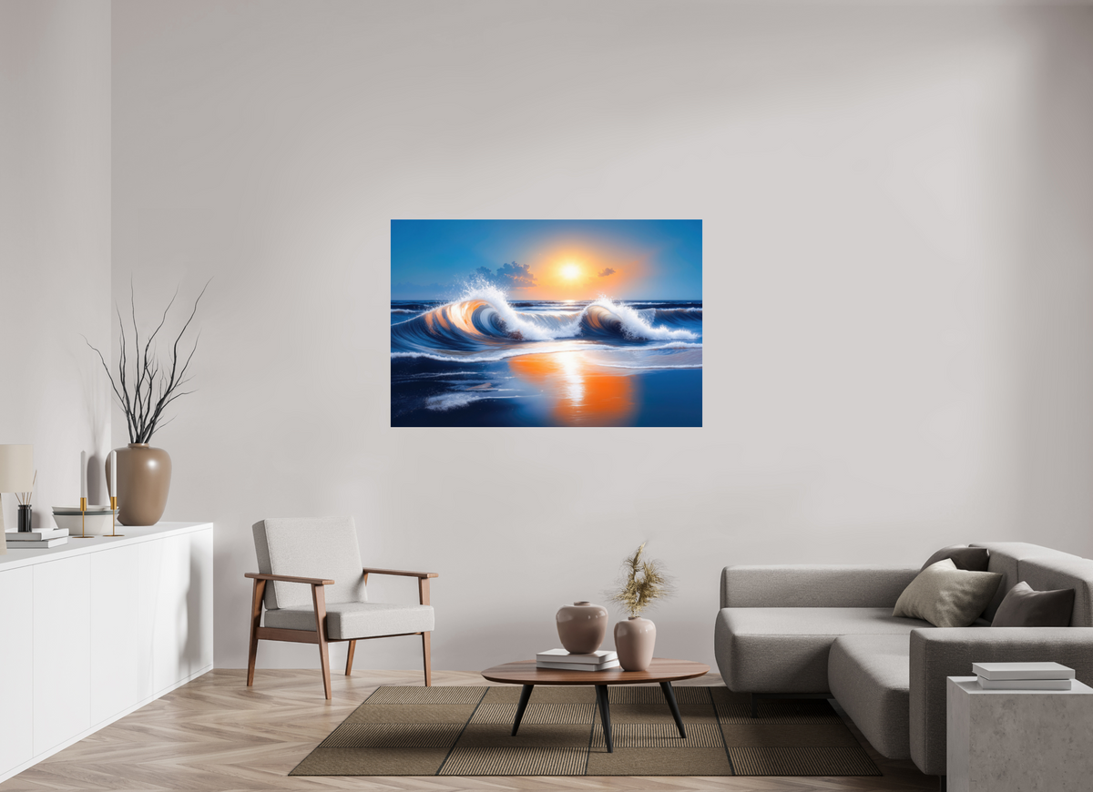 150 x 100 cm, Acrylglas glänzend standard Brandung im Licht—Wandkunst, Fine Art Print, Leinwand, Acryldruck, Alu-Dibond