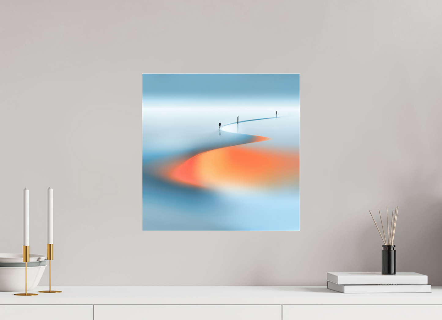 40 x 40 cm, Fine Art Pigmentdruck hinter Acrylglas Weg der Gezeiten - square