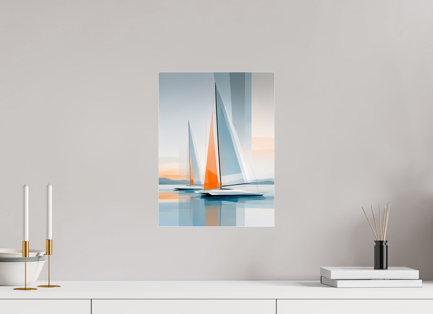 30 x 40 cm, Acrylglas glänzend standard Orange im Blau