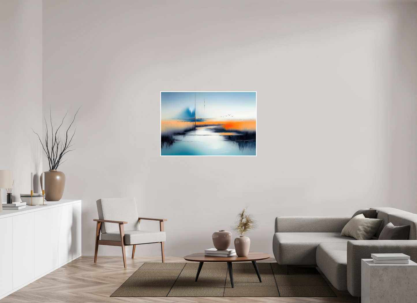 120 x 80 cm, Fine Art Print Hahnemühle Baryta Salzwiese im schwebenden Licht