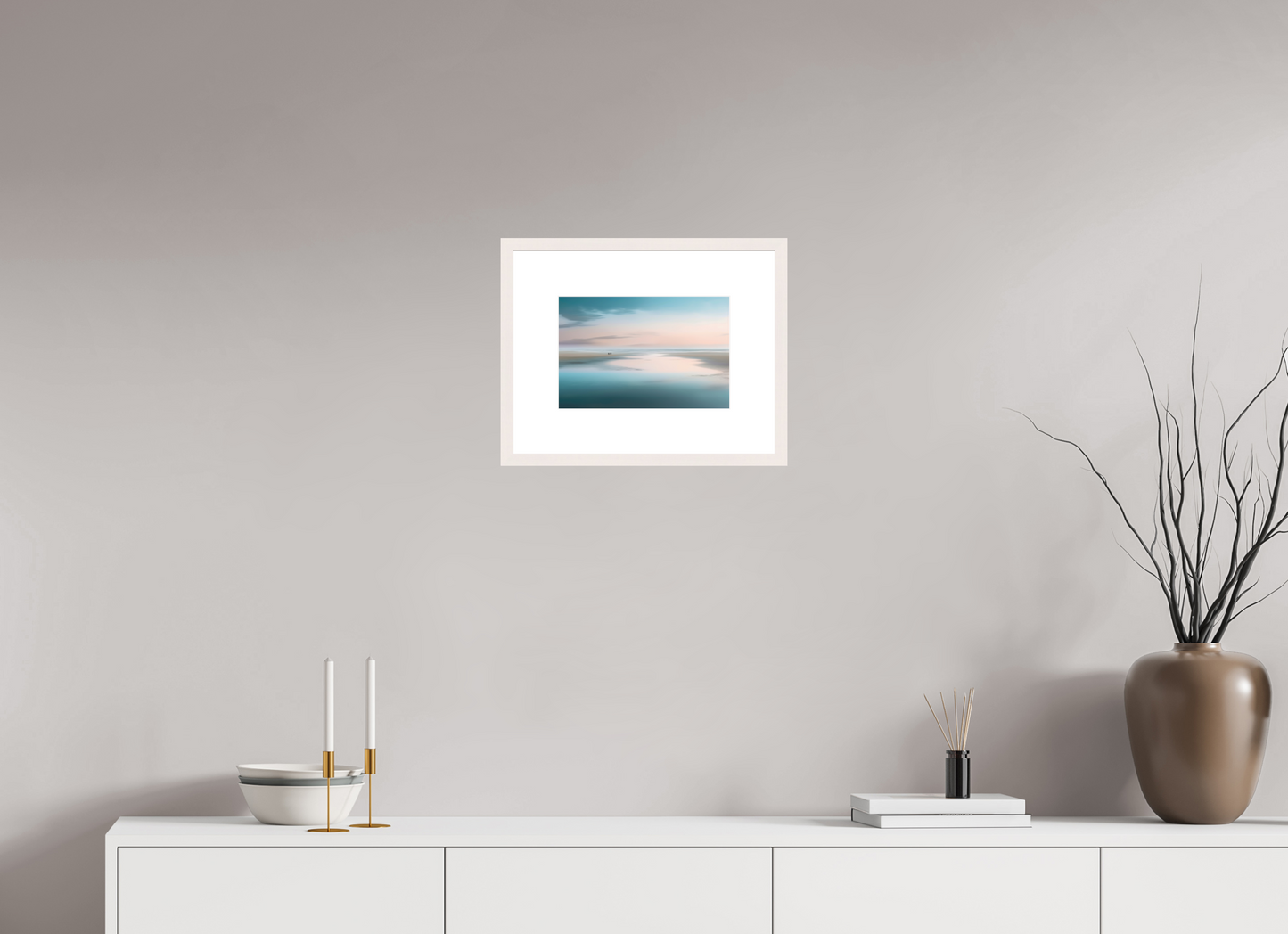 30 x 20 cm, Fine Art Print gerahmt Menschen im Wattenmeer-01—Wandkunst, Fine Art Print, Leinwand, Acryldruck, Alu-Dibond