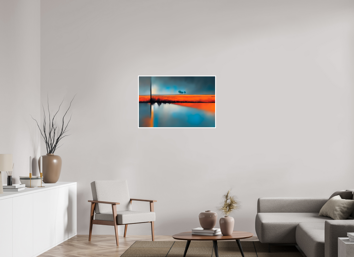 90 x 60 cm, Fine Art Print Hahnemühle Baryta Blauer Halt am roten Ufer