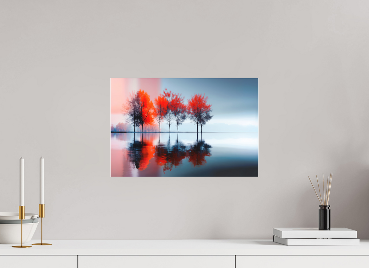 45 x 30 cm, Fine Art Pigmentdruck hinter Acrylglas Stille in Rot—Wandkunst, Fine Art Print, Leinwand, Acryldruck, Alu-Dibond