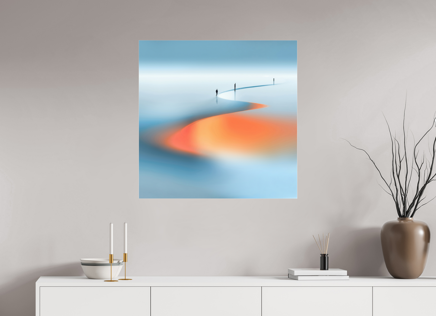 80 x 80 cm, Acrylglas glänzend standard Weg der Gezeiten - square