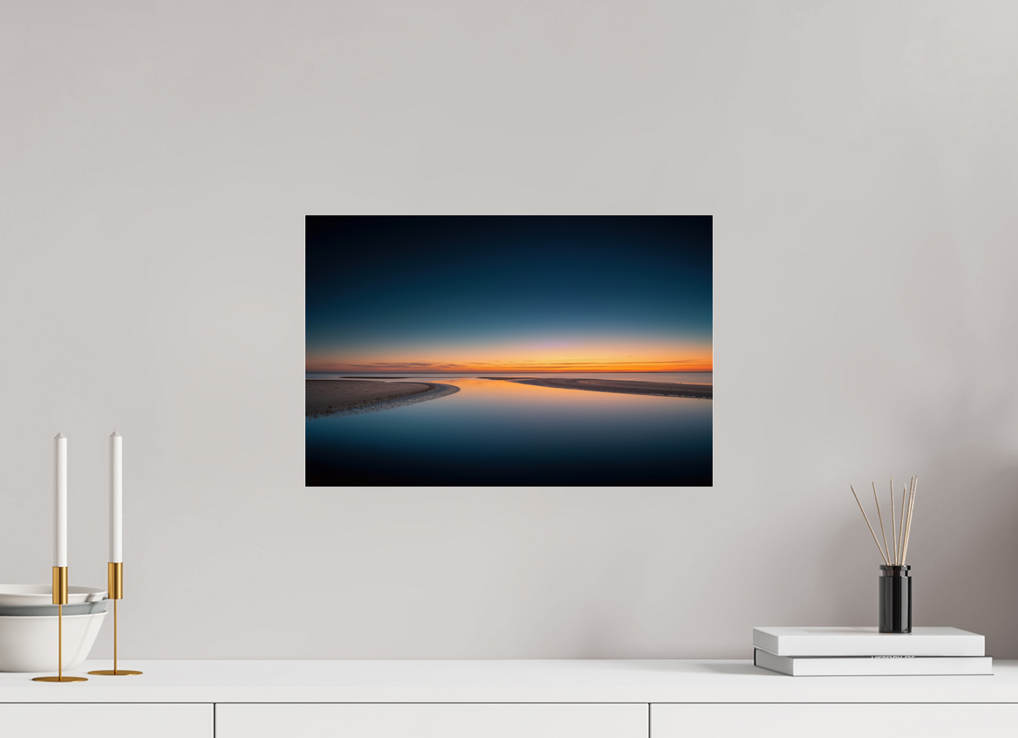 45 x 30 cm, Acrylglas glänzend standard Stille über dem Watt-02
