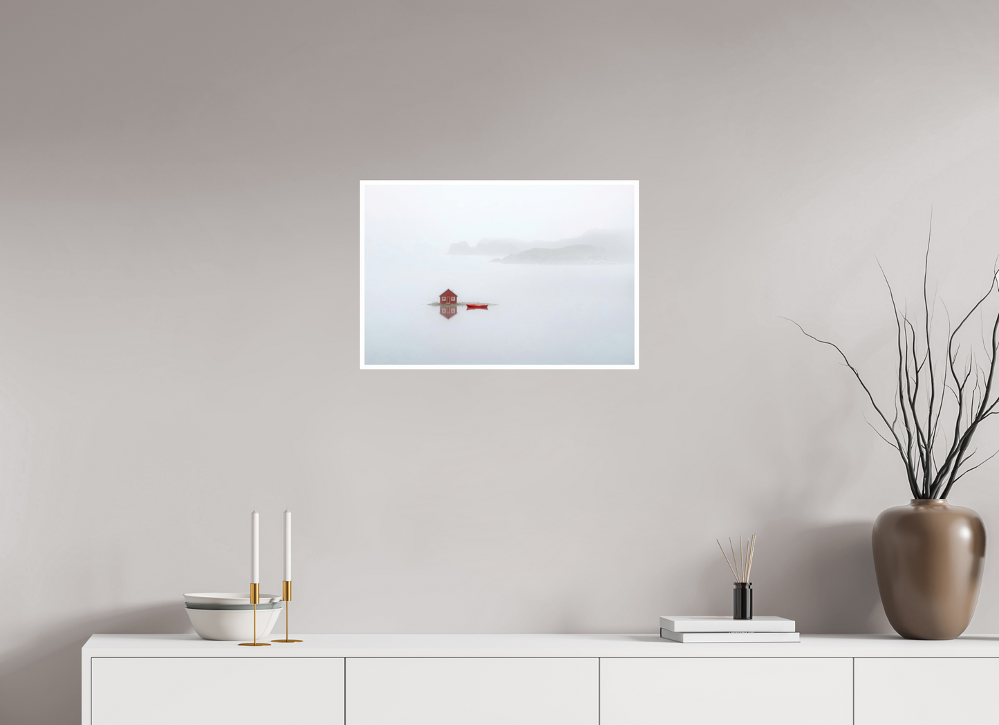 60 x 40 cm, Fine Art Print Hahnemühle Baryta Im Küstennebel ein Zuhause--Wandbild, Wandkunst, Fine Art Print, Leinwand, Acryldruck, Alu-Dibond