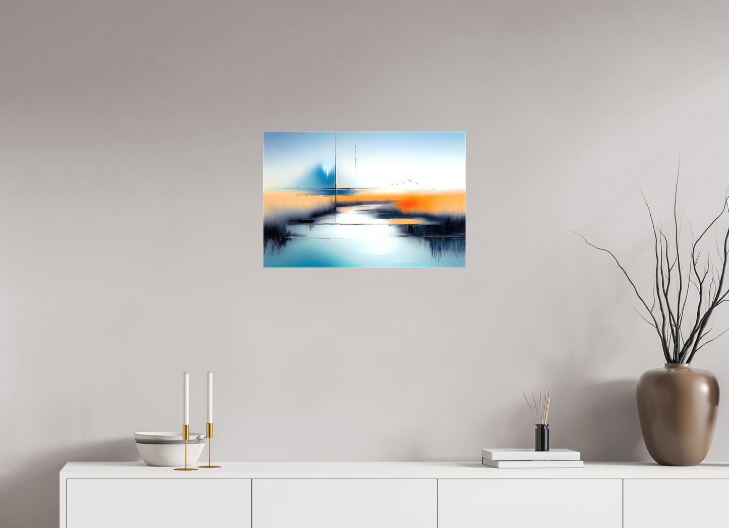 60 x 40 cm, Leinwand glänzend Salzwiese im schwebenden Licht