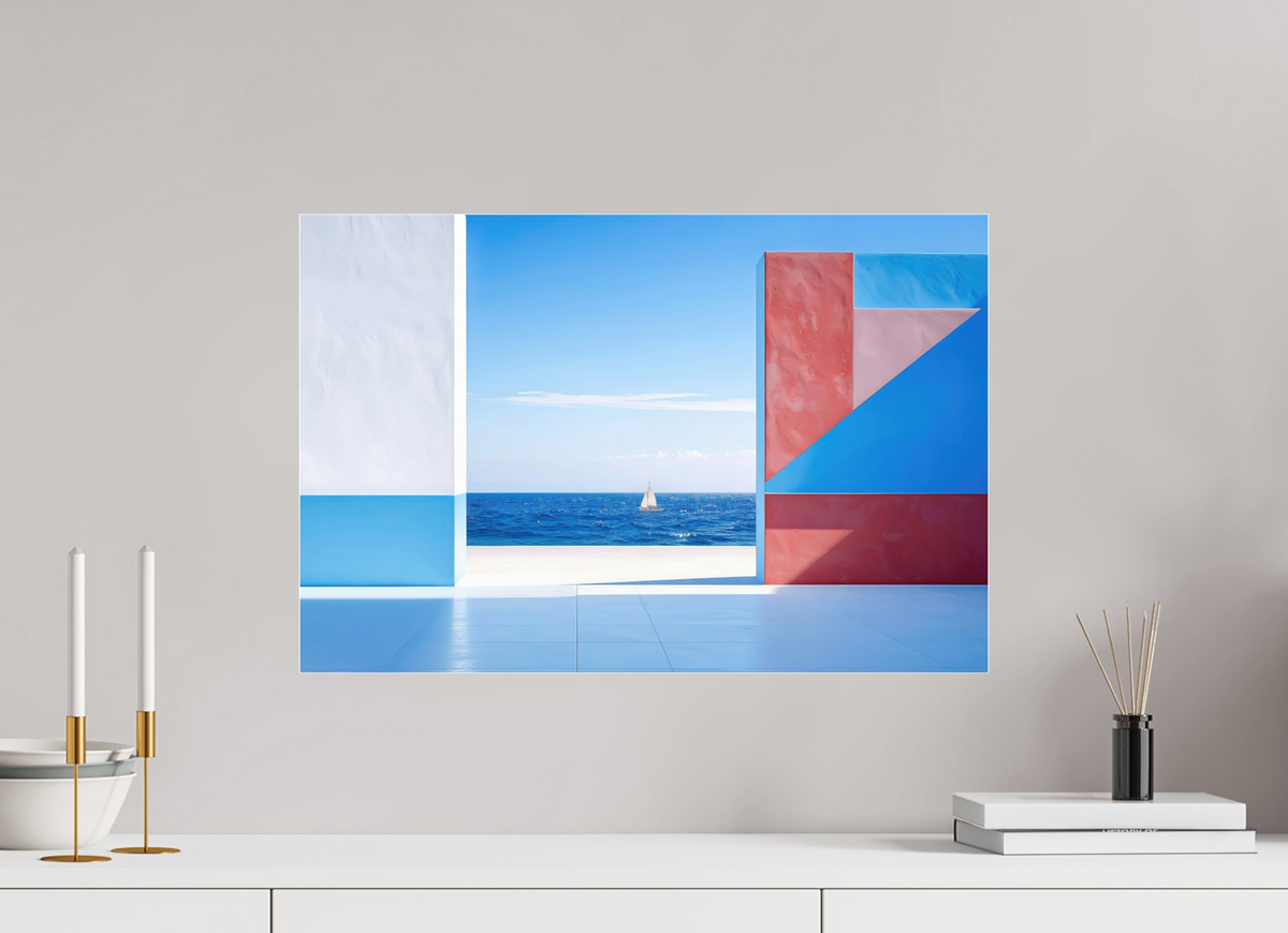 60 x 40 cm, Acrylglas glänzend standard Mauer am Meer-03—Wandkunst, Fine Art Print, Leinwand, Acryldruck