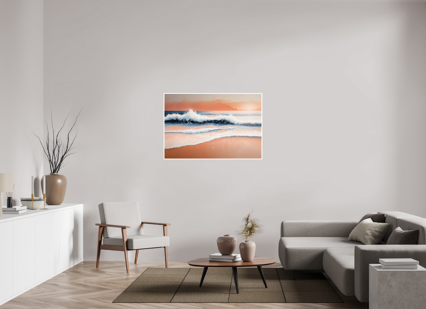 120 x 80 cm, Fine Art Print Hahnemühle Baryta Brandung in Pastell