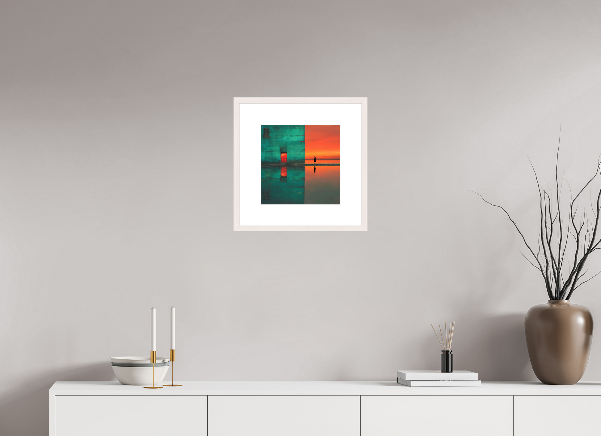 30 x 30 cm, Fine Art Print gerahmt Schwelle zum Meer—Wandkunst, Fine Art Print, Leinwand, Acryldruck, Alu-Dibond