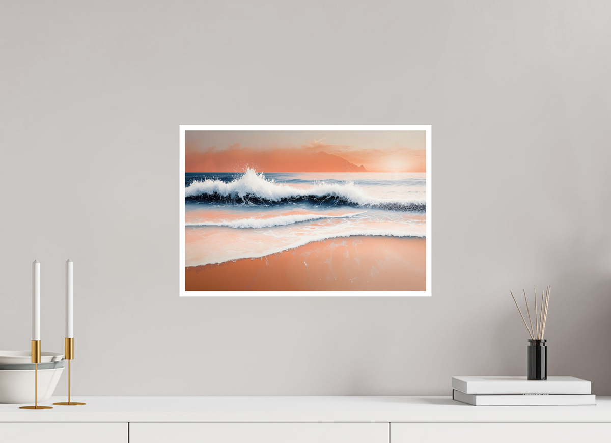 45 x 30 cm, Fine Art Print Hahnemühle Baryta Brandung in Pastell—Wandkunst, Fine Art Print, Leinwand, Acryldruck, Alu-Dibond