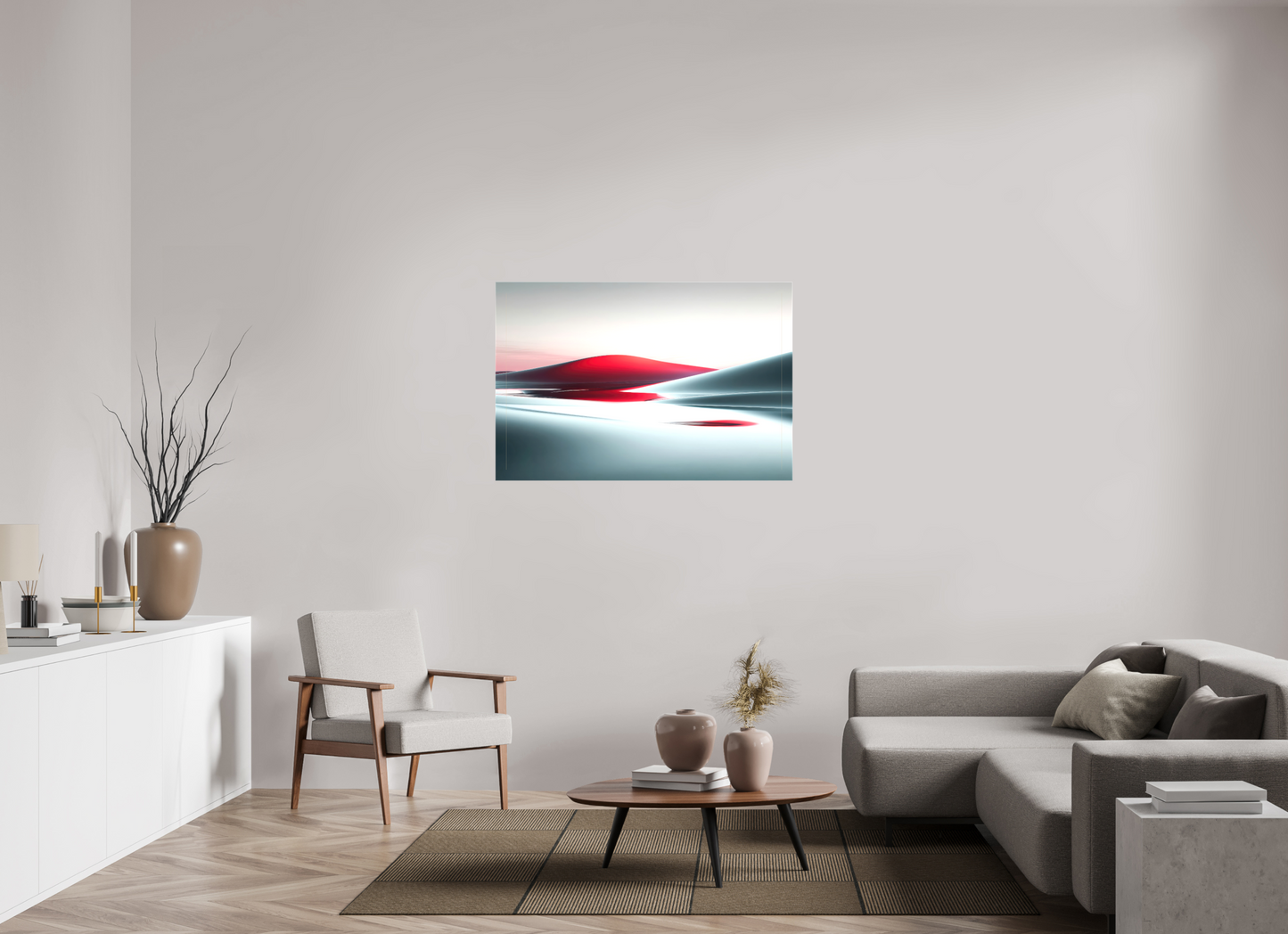 120 x 80 cm, Leinwand glänzend Die Stille der Dünen-06—Wandkunst, Fine Art Print, Leinwand, Acryldruck, Alu-Dibond