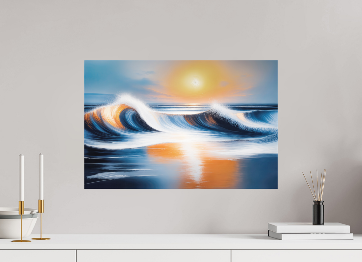 60 x 40 cm, Fine Art Pigmentdruck hinter Acrylglas Dialog der Wellen