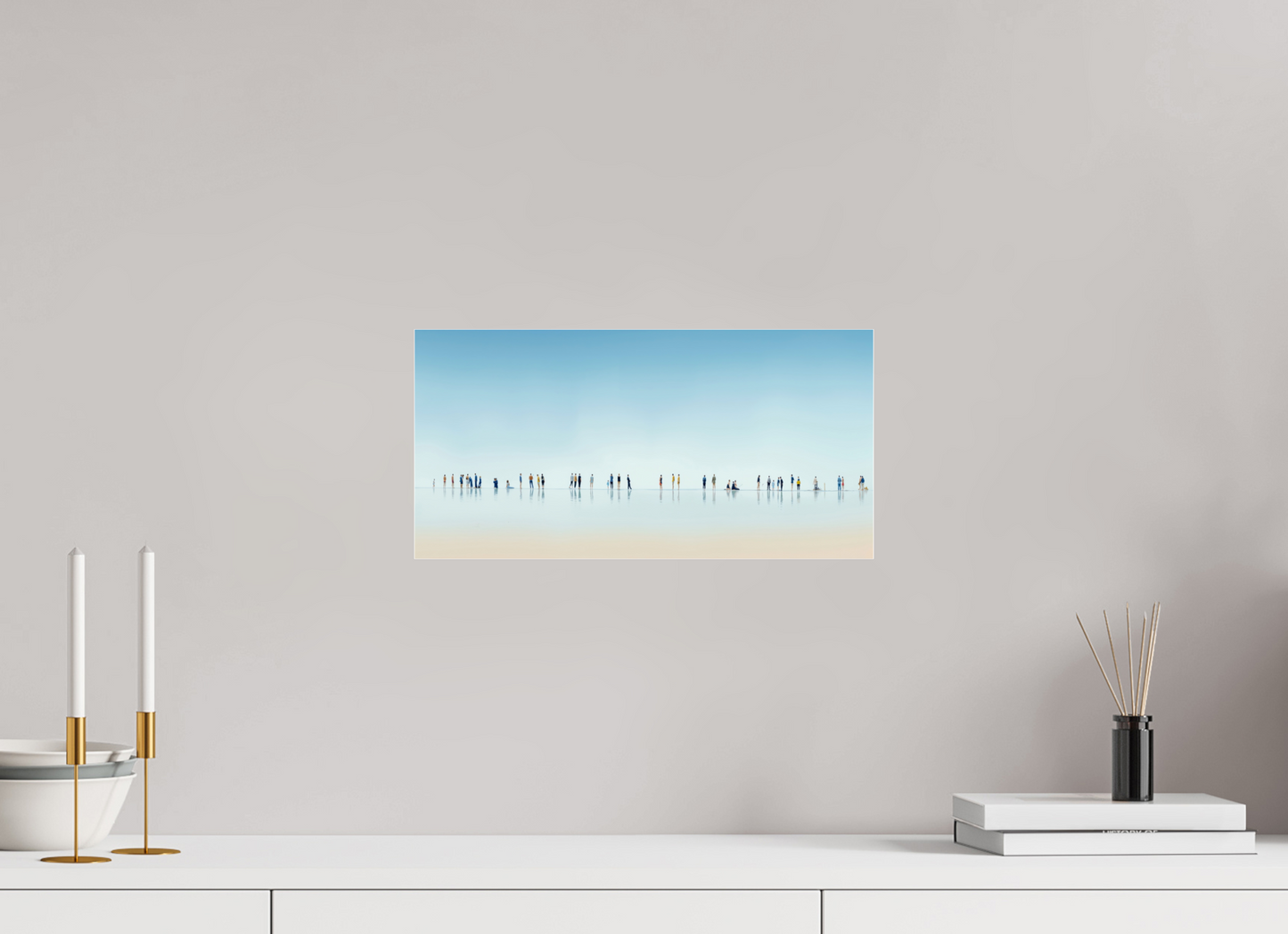 40 x 20 cm, Acrylglas glänzend standard Menschen am Strand-01-21
