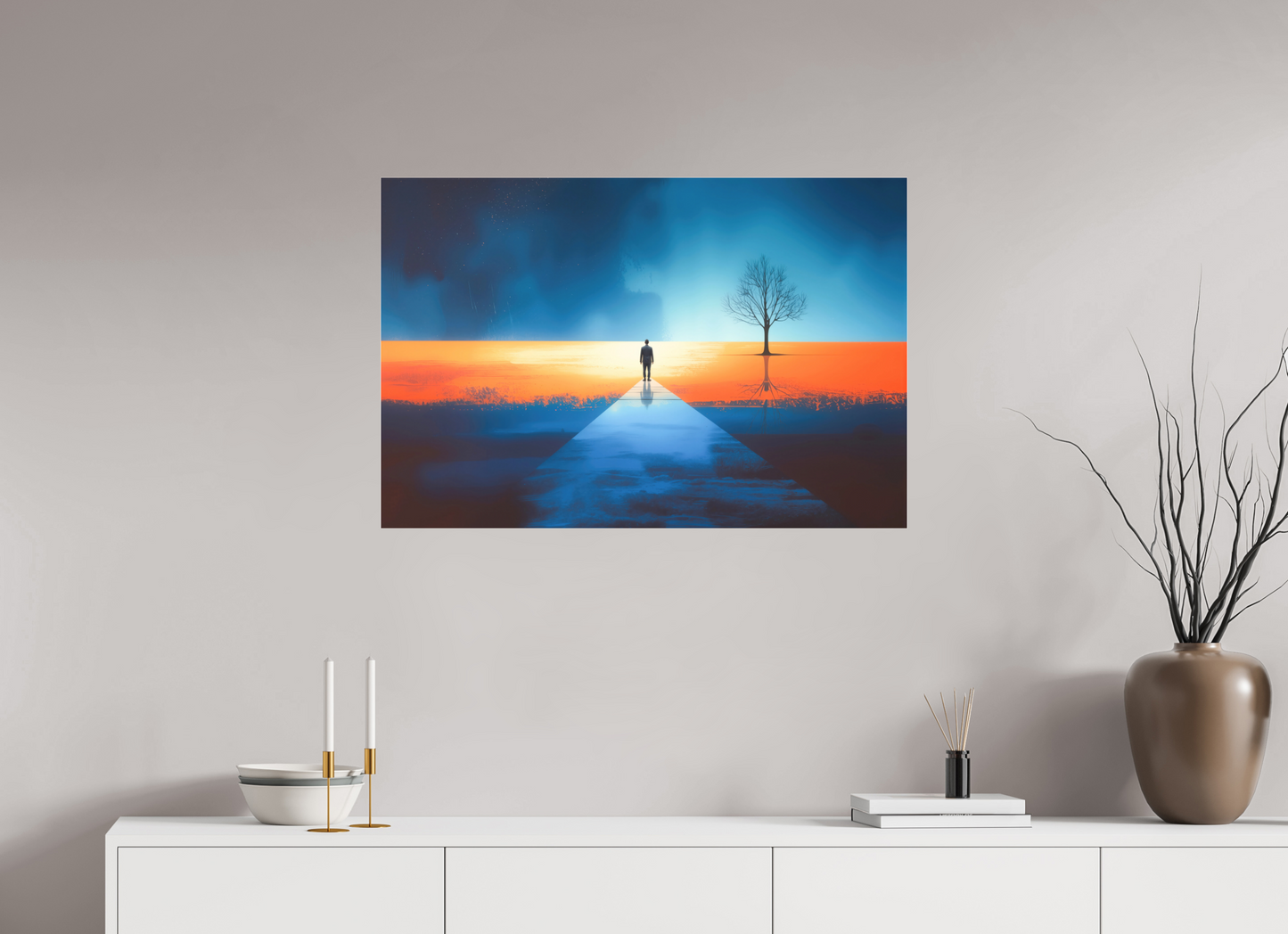 90 x 60 cm, Fine Art Pigmentdruck hinter Acrylglas Der Pfad ins Zwischenlicht