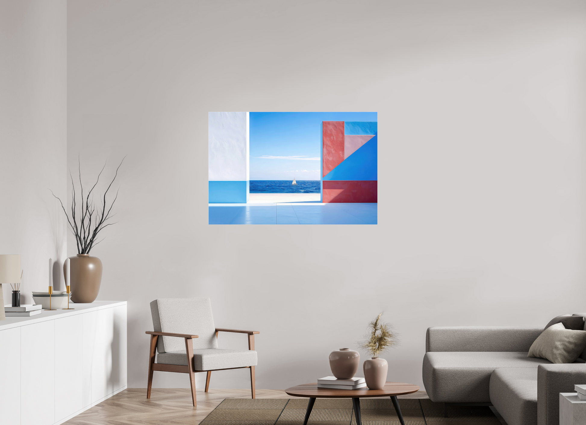 120 x 80 cm, Acrylglas glänzend standard Mauer am Meer-03