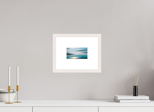 16 x 9 cm, Fine Art Print gerahmt Boot im Wattenmeer-06