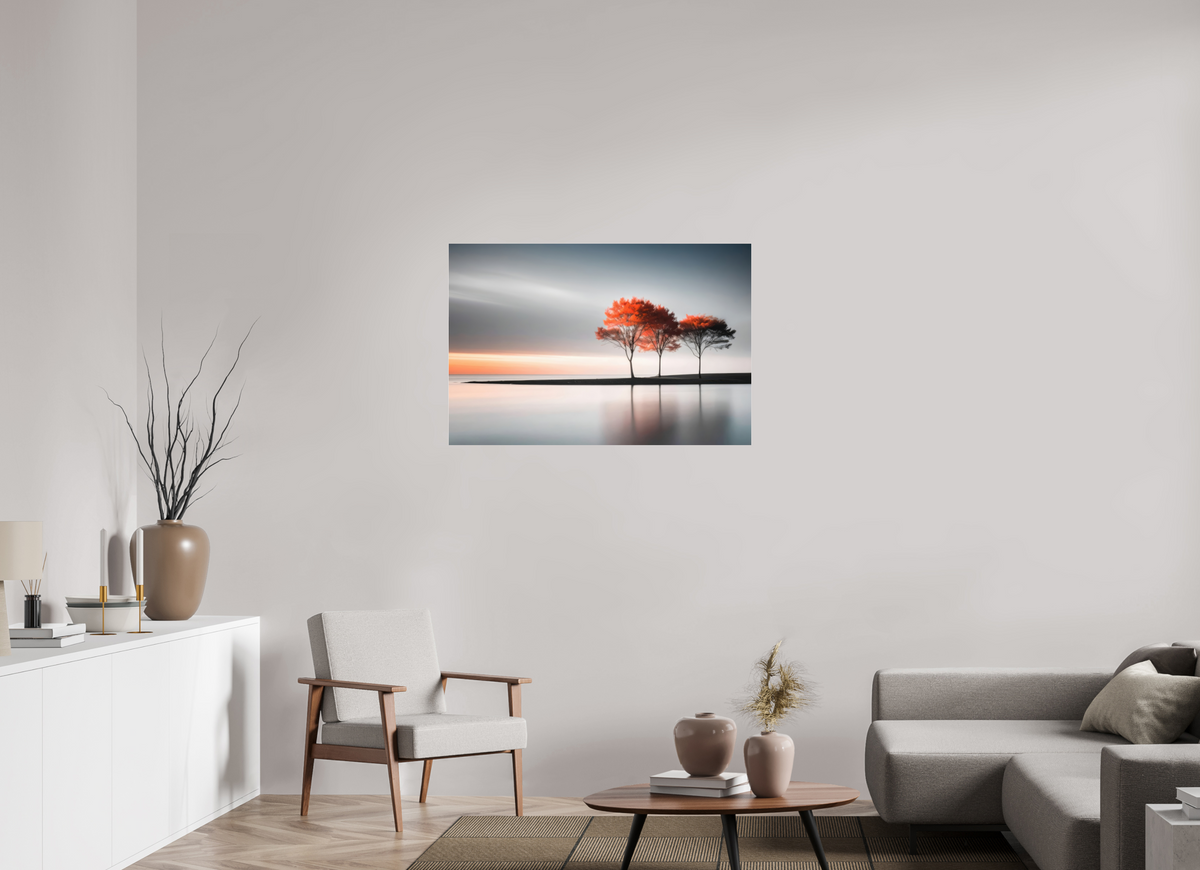 105 x 70 cm, Acrylglas glänzend standard Stille am Ufer-02—Wandkunst, Fine Art Print, Leinwand, Acryldruck, Alu-Dibond