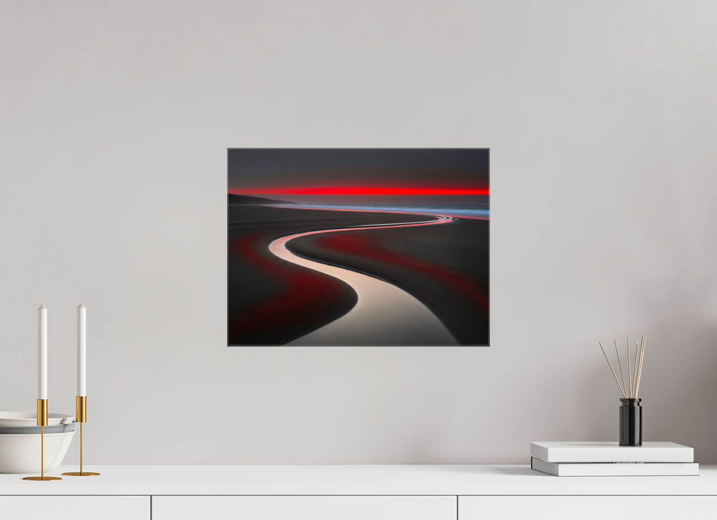 40 x 30 cm, Leinwand glänzend Wattenmeer - die Linie des Lichts
