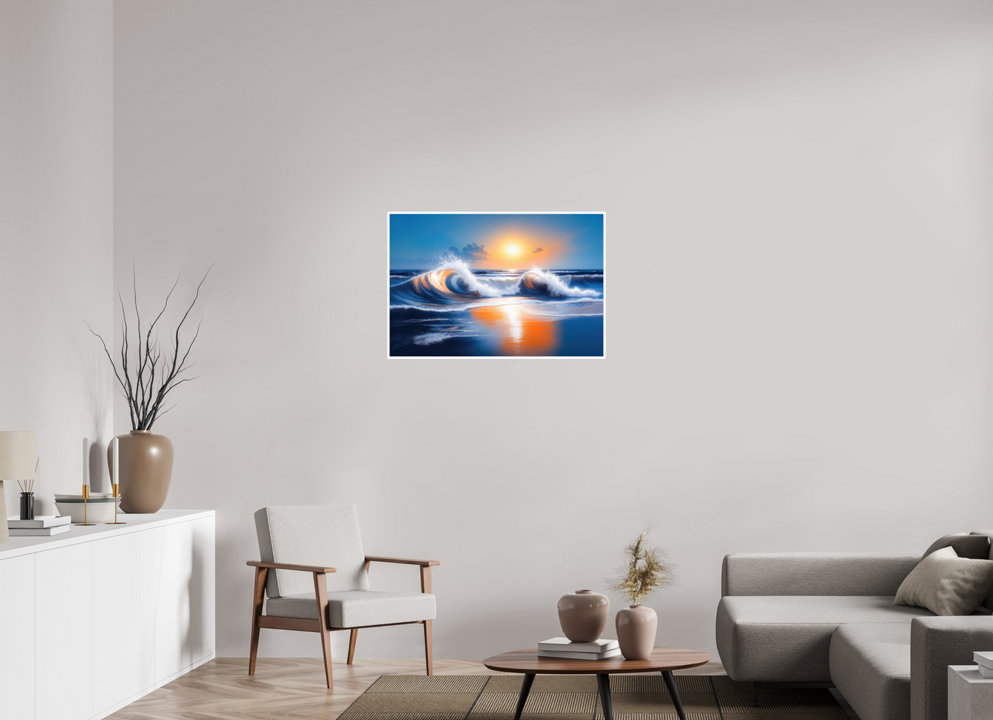 90 x 60 cm, Fine Art Print Hahnemühle Baryta Brandung im Licht