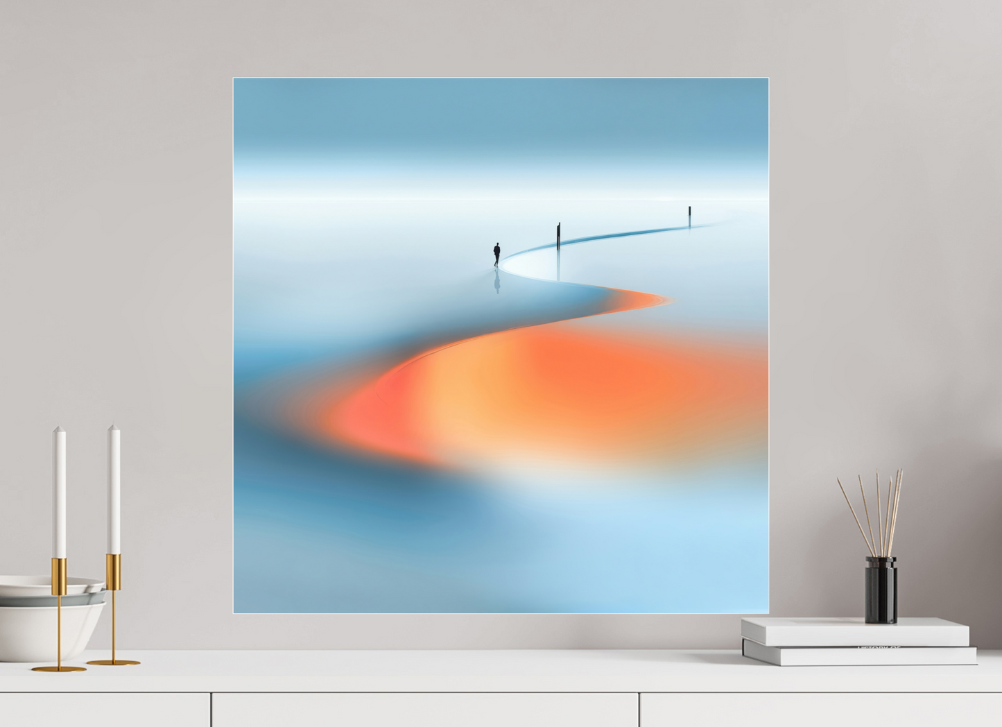 60 x 60 cm, Fine Art Pigmentdruck hinter Acrylglas Weg der Gezeiten - square