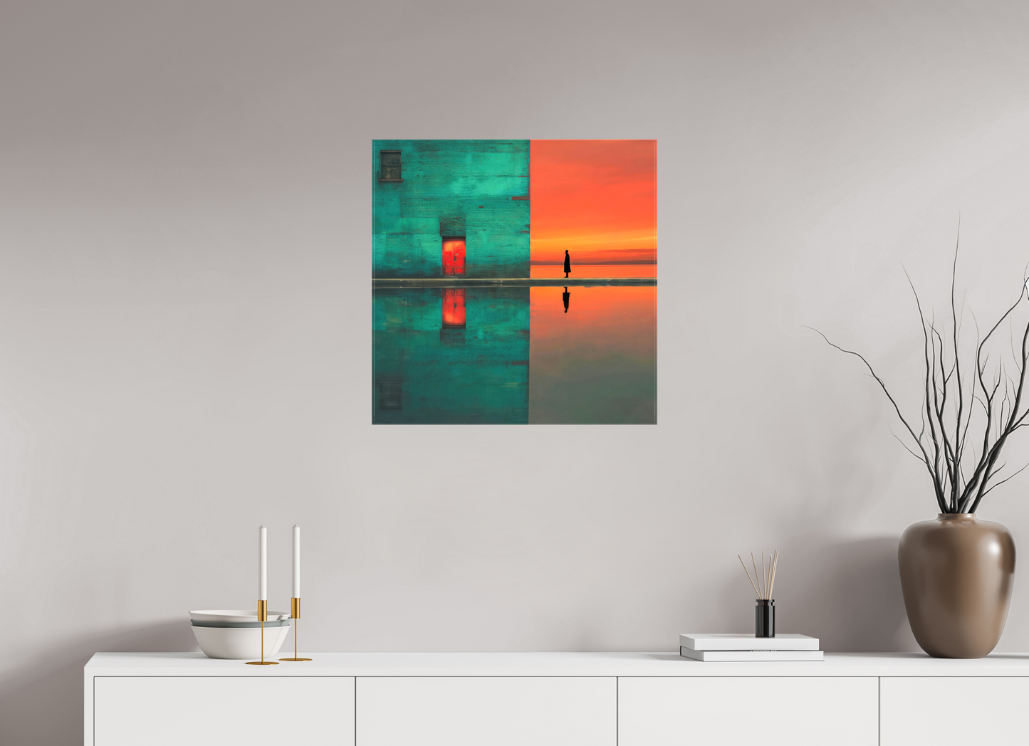 60 x 60 cm, Leinwand glänzend Schwelle zum Meer—Wandkunst, Fine Art Print, Leinwand, Acryldruck, Alu-Dibond