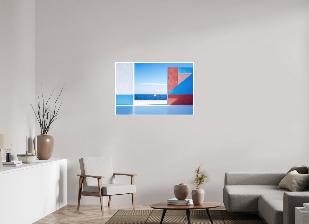 105 x 70 cm, Fine Art Print Hahnemühle Baryta Mauer am Meer-03—Wandkunst, Fine Art Print, Leinwand, Acryldruck
