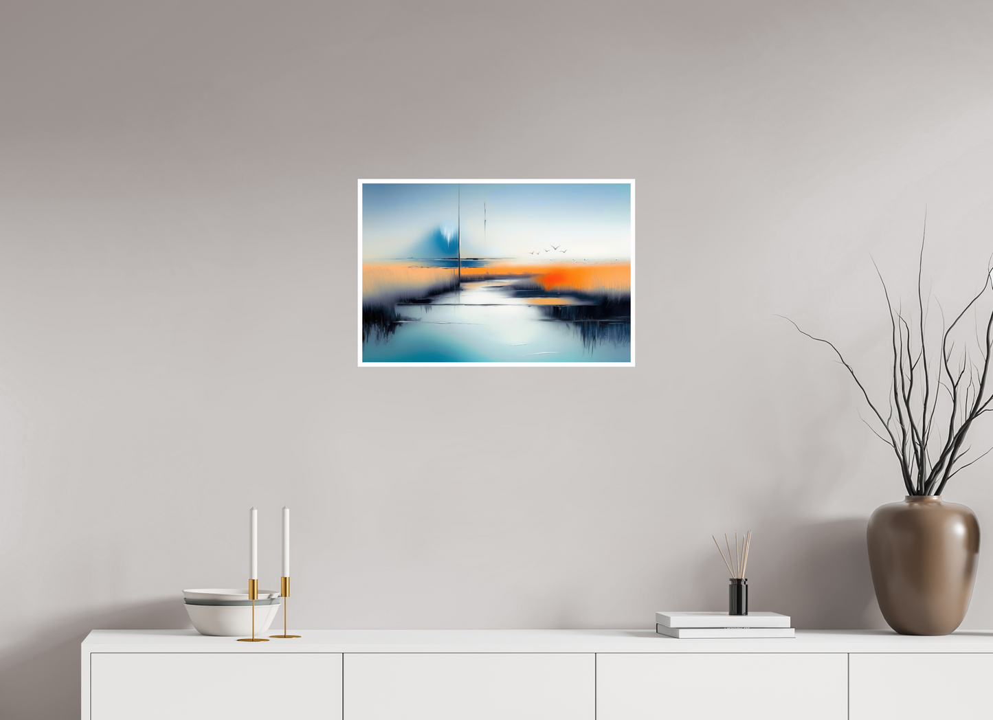 60 x 40 cm, Fine Art Print Hahnemühle Baryta Salzwiese im schwebenden Licht