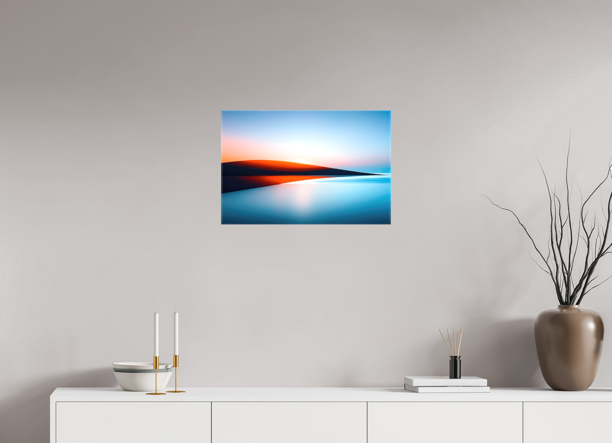 60 x 40 cm, Leinwand glänzend Lichtlinie am Horizont-01—Wandkunst, Fine Art Print, Leinwand, Acryldruck, Alu-Dibond