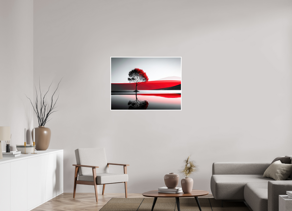 100 x 75 cm, Fine Art Print Hahnemühle Baryta Baum am Ufer surreal-01—Wandkunst, Fine Art Print, Leinwand, Acryldruck, Alu-Dibond