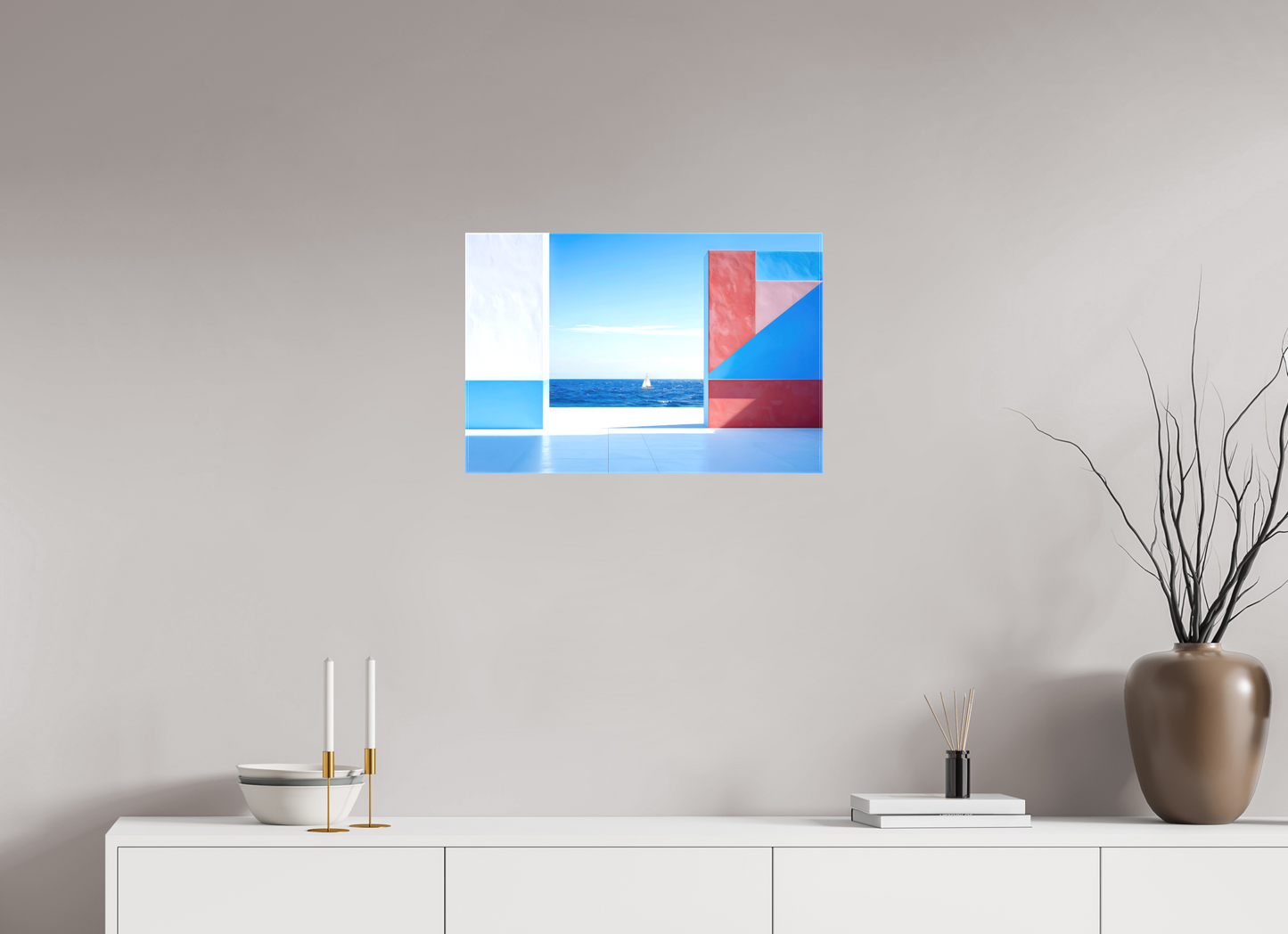 60 x 40 cm, Leinwand glänzend Mauer am Meer-03