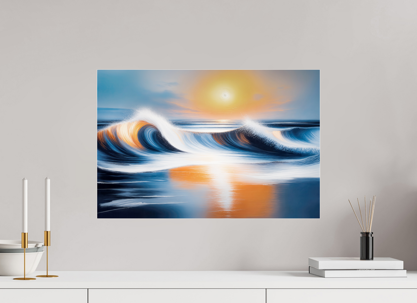 60 x 40 cm, Acrylglas glänzend standard Dialog der Wellen
