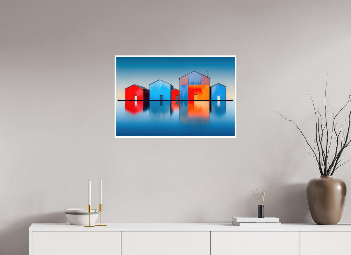 75 x 50 cm, Fine Art Print Hahnemühle Baryta Farbklang am Wasser—Wandkunst, Fine Art Print, Leinwand, Acryldruck, Alu-Dibond