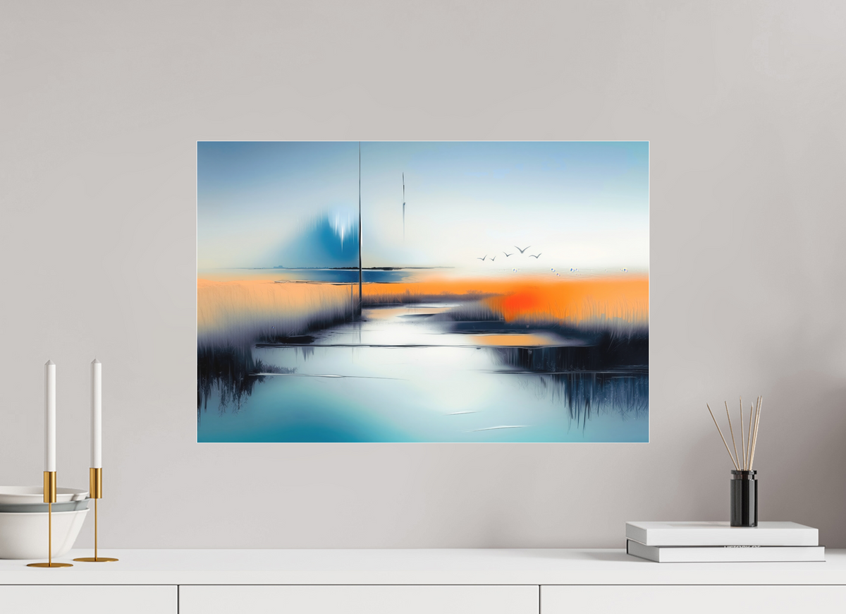 60 x 40 cm, Fine Art Pigmentdruck hinter Acrylglas Salzwiese im schwebenden Licht—Wandkunst, Fine Art Print, Leinwand, Acryldruck, Alu-Dibond