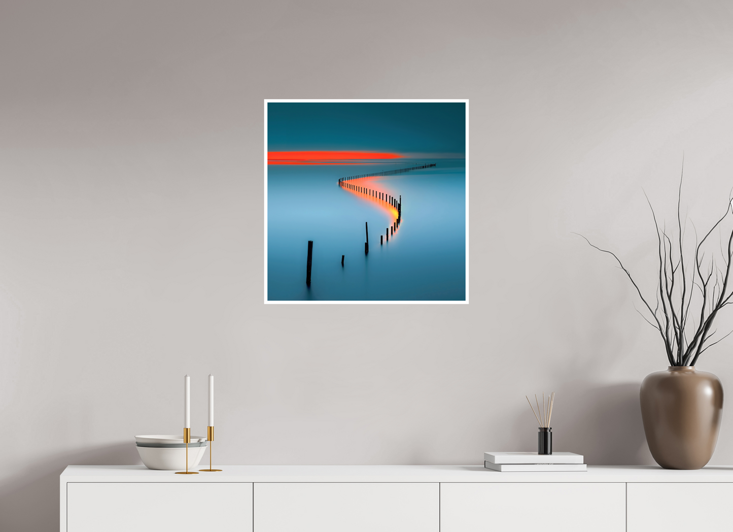 60 x 60 cm, Fine Art Print Hahnemühle Baryta Lichtweg im Watt