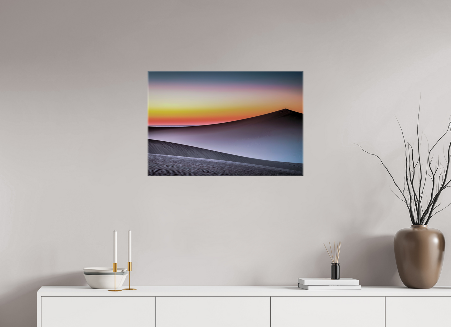 75 x 50 cm, Leinwand glänzend Dämmerung über der Düne