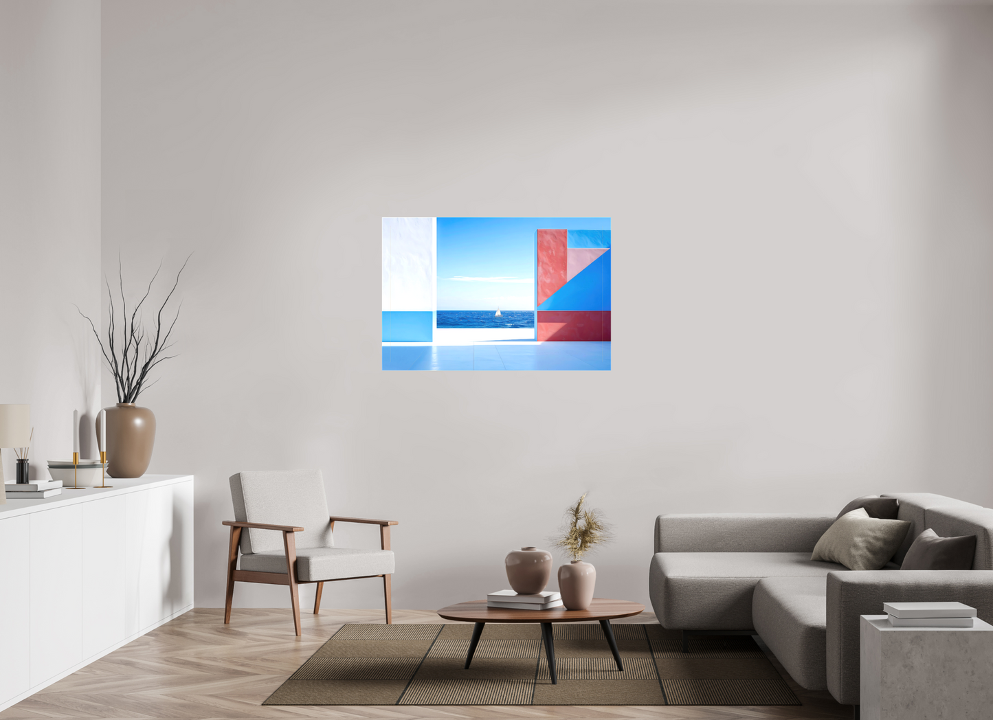 120 x 80 cm, Leinwand glänzend Mauer am Meer-03