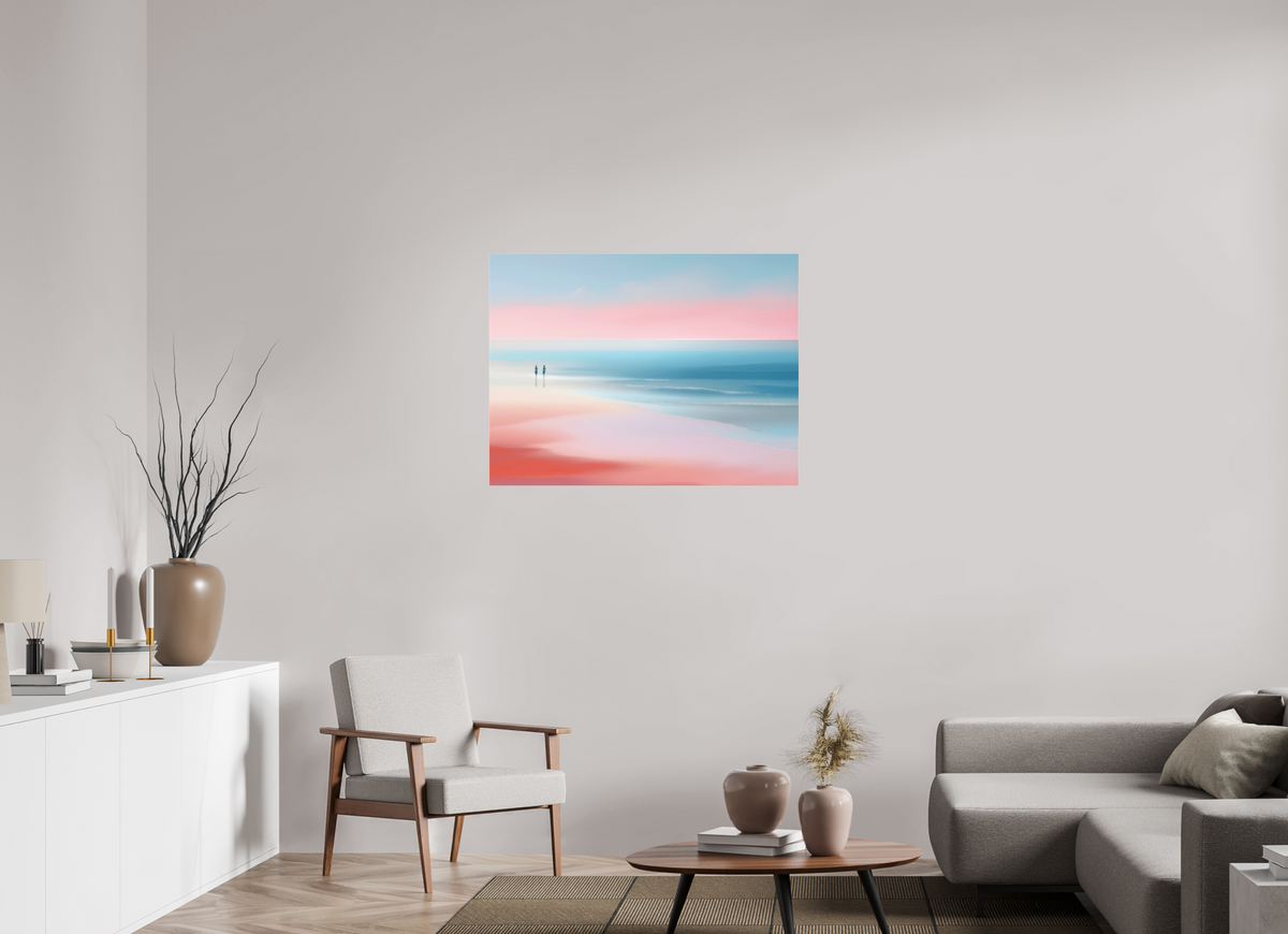100 x 75 cm, Acrylglas glänzend standard Zwei Frauen am Meer—Wandkunst, Fine Art Print, Leinwand, Acryldruck, Alu-Dibond
