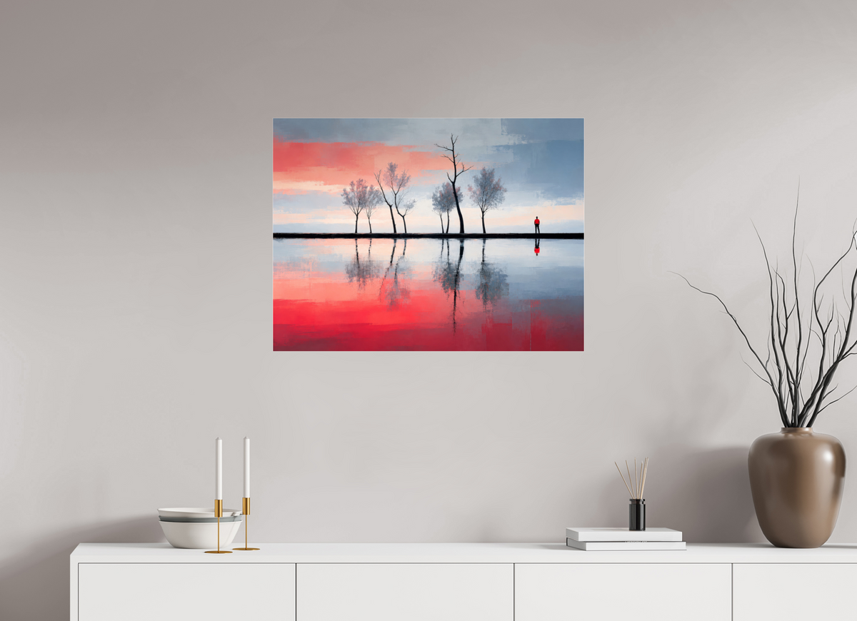 80 x 60 cm, Acrylglas glänzend standard Stilles Ufer - Zwischen Licht und Spiegelung