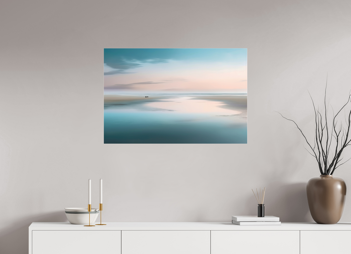 90 x 60 cm, Fine Art Pigmentdruck hinter Acrylglas Menschen im Wattenmeer-01—Wandkunst, Fine Art Print, Leinwand, Acryldruck, Alu-Dibond