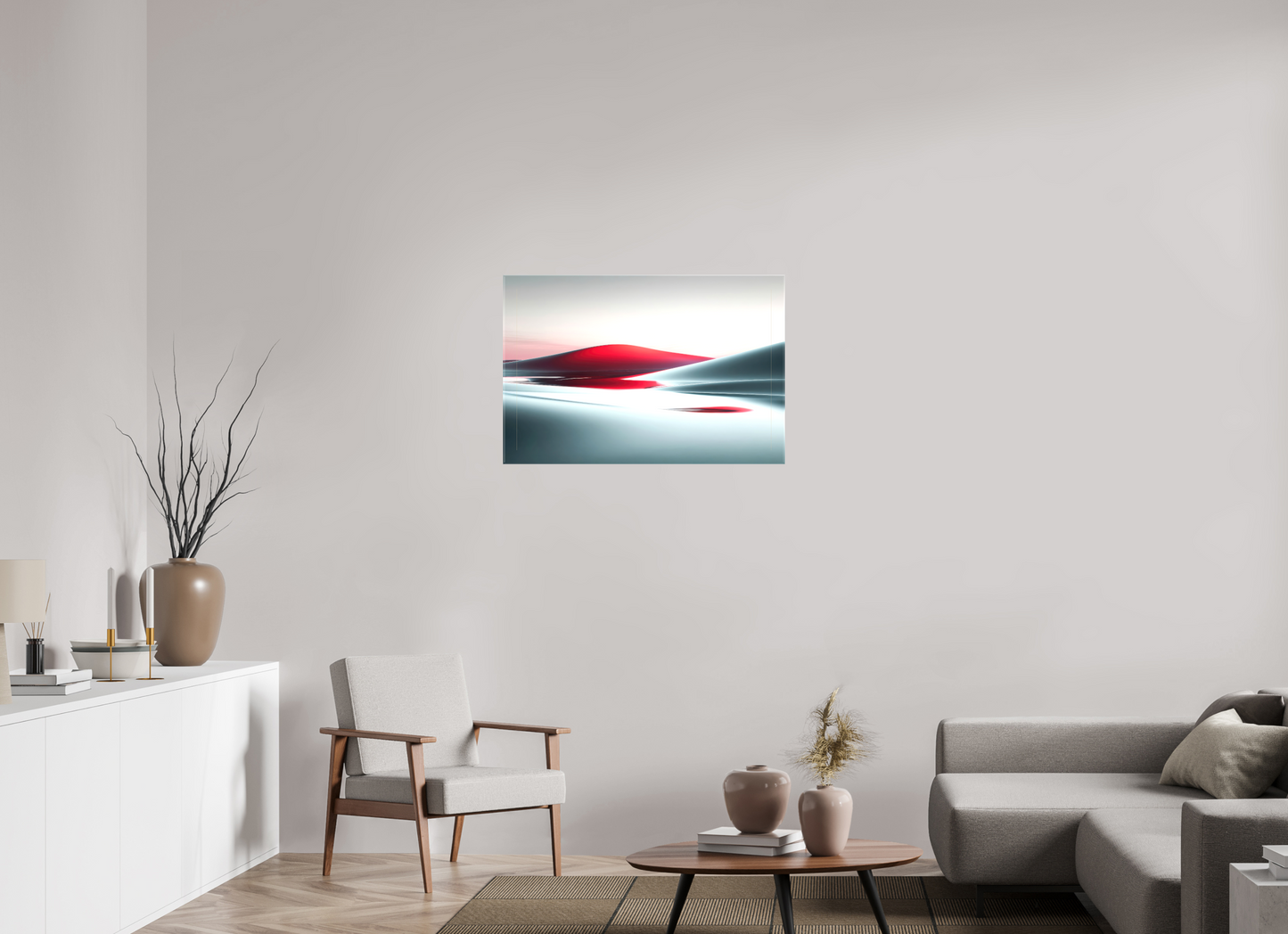 90 x 60 cm, Leinwand glänzend Die Stille der Dünen-06—Wandkunst, Fine Art Print, Leinwand, Acryldruck, Alu-Dibond