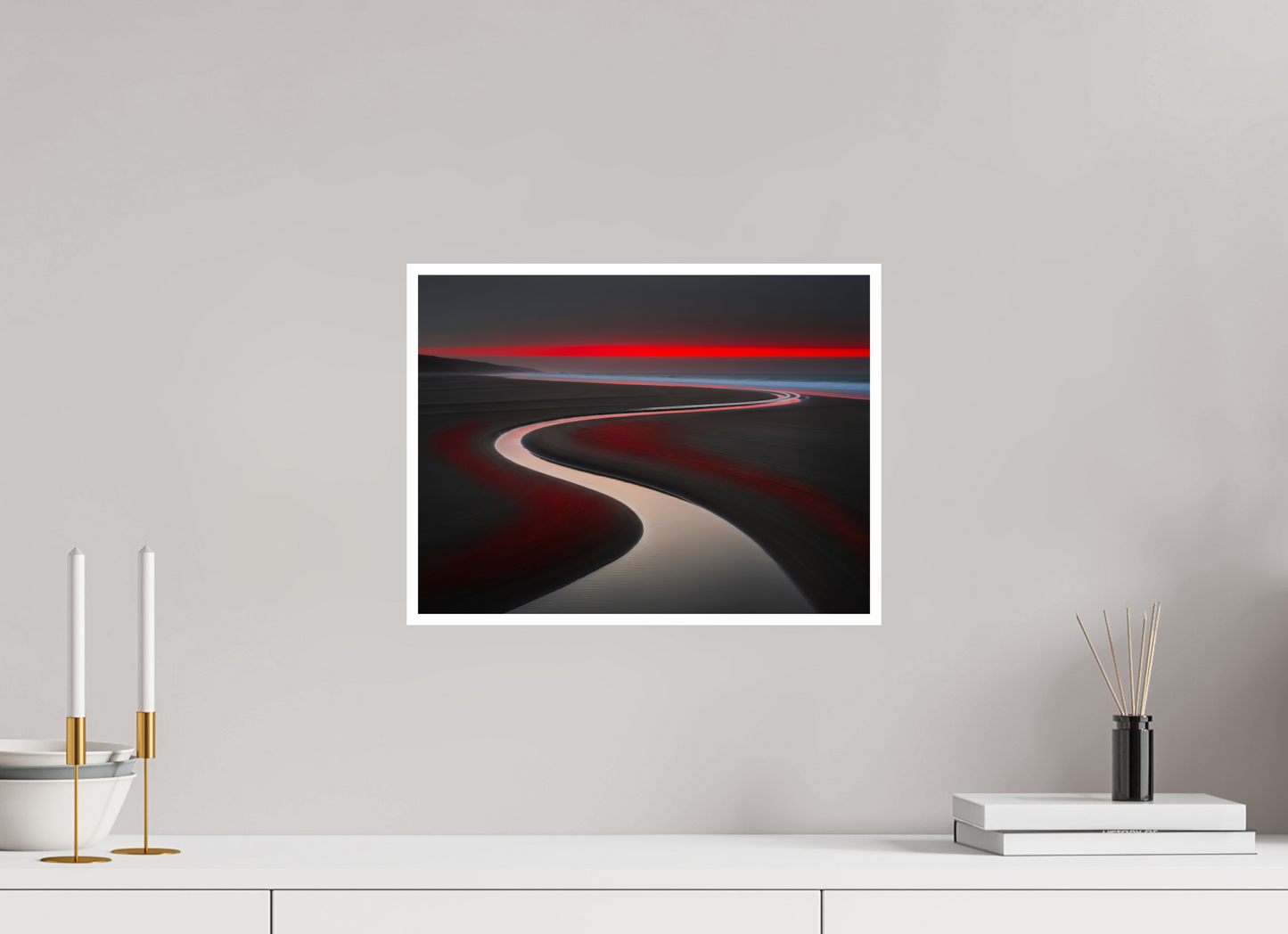 40 x 30 cm, Fine Art Print Hahnemühle Baryta Wattenmeer - die Linie des Lichts