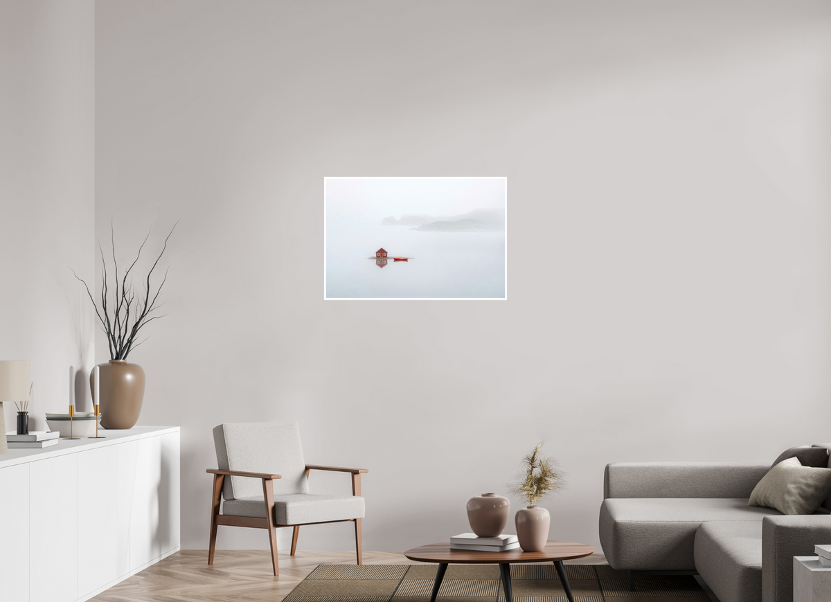 90 x 60 cm, Fine Art Print Hahnemühle Baryta Im Küstennebel ein Zuhause--Wandkunst, Fine Art Print, Leinwand, Acryldruck, Alu-Dibond