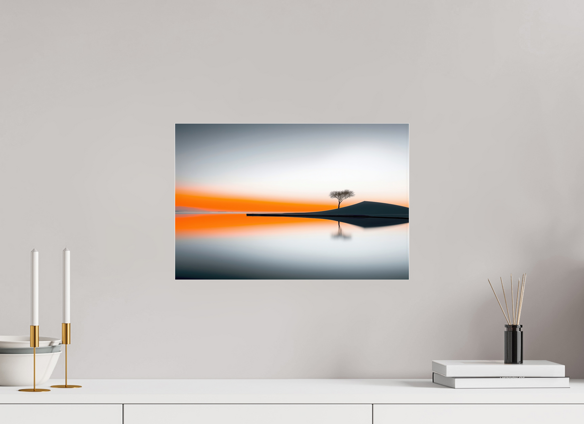 45 x 30 cm, Acrylglas glänzend standard Uferlinie im Morgenlicht—Wandkunst, Fine Art Print, Leinwand, Acryldruck, Alu-Dibond