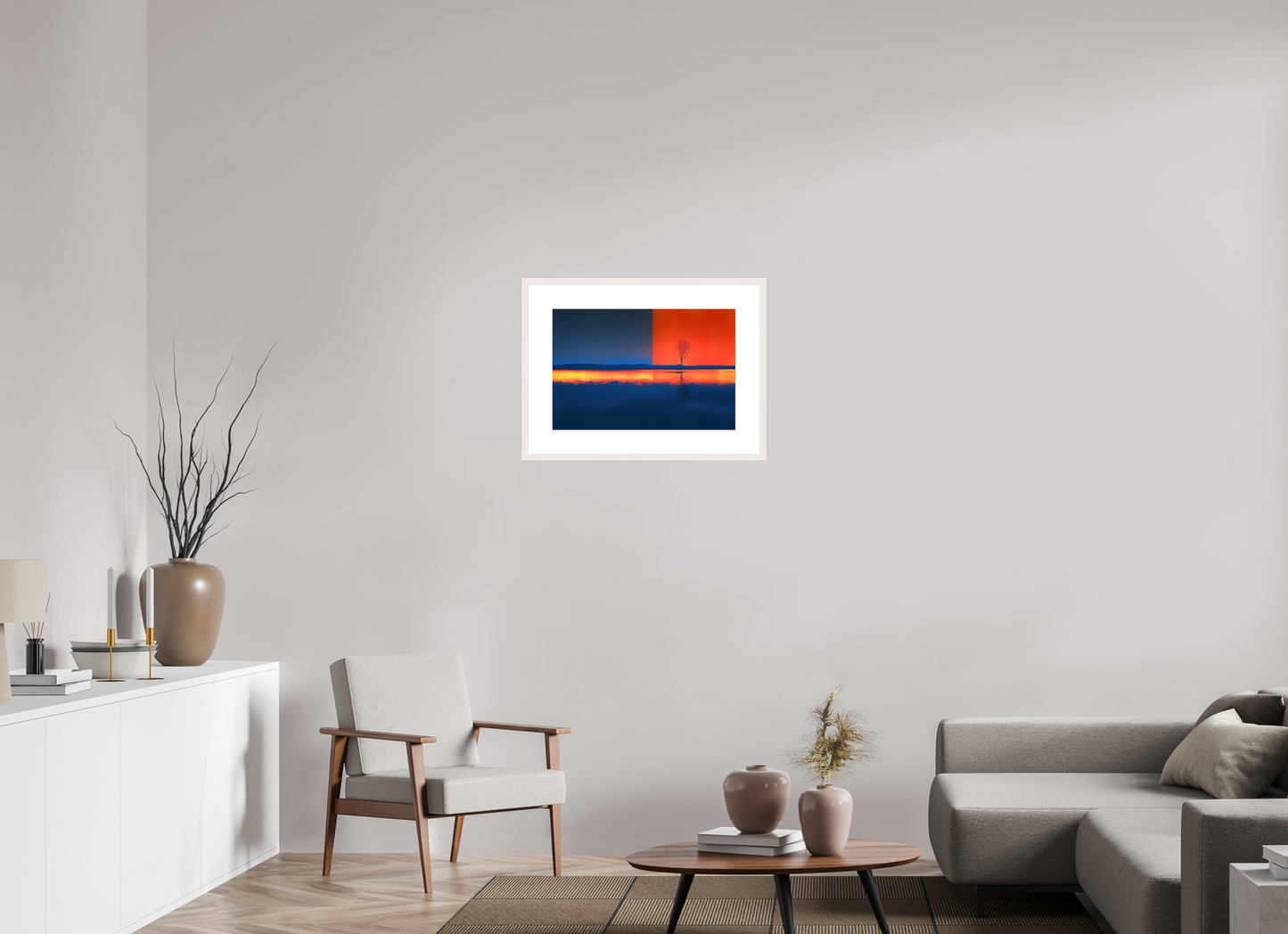 60 x 40 cm, Fine Art Print gerahmt Grenze des Lichts