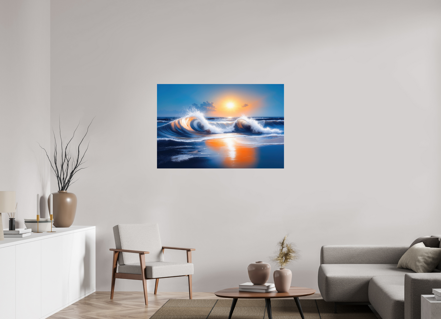 120 x 80 cm, Acrylglas glänzend standard Brandung im Licht