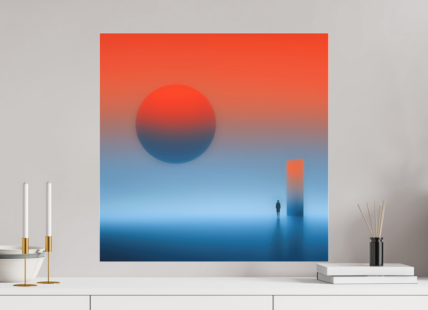 60 x 60 cm, Fine Art Pigmentdruck hinter Acrylglas Passage ins Abendrot